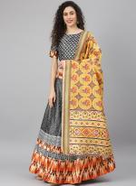 Tussar Silk Multi Colour Navratri Wear Printed Lehenga Choli